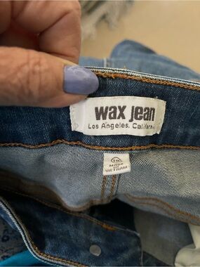 Wax Jean Blue Denim Jeans with Orange Stitching